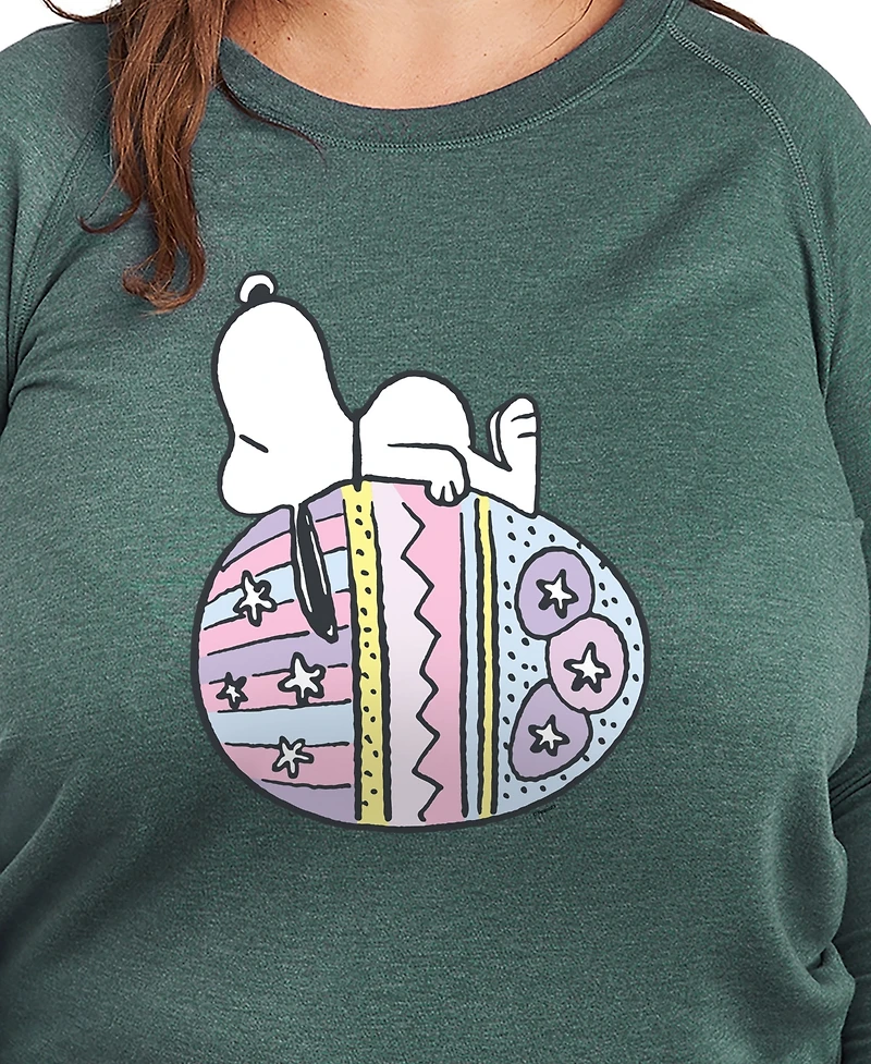 Hybrid Apparel Plus Peanuts Snoopy Easter Egg Graphic Pullover T-Shirt
