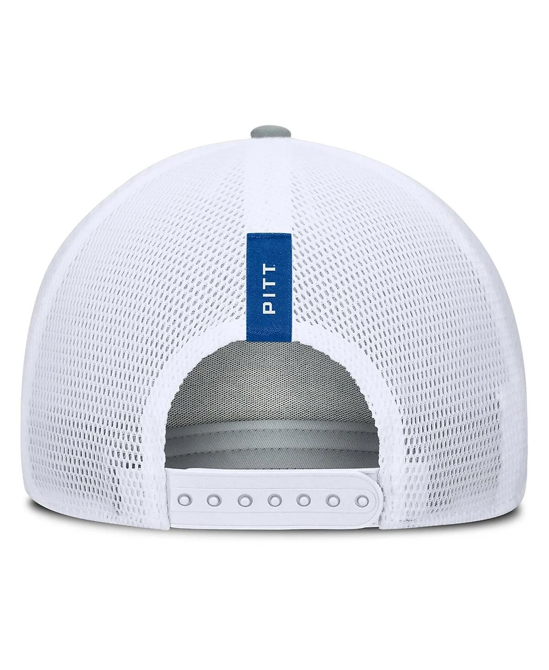Fanatics Men's Heather Gray/Royal Pitt Panthers Profile Trucker Adjustable Hat