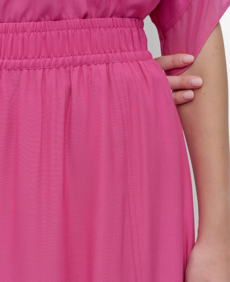 Dkny Women's Handkerchief Hem Mixed Media Maxi Skirt