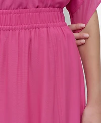 Dkny Women's Handkerchief Hem Mixed Media Maxi Skirt