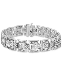 Men's Diamond Square Link Bracelet (5 ct. t.w.) in 10k White Gold