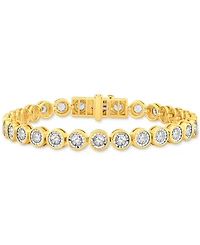 Men's Diamond Bezel Link Tennis Bracelet (6 ct. t.w.) in 10k Two-Tone Gold
