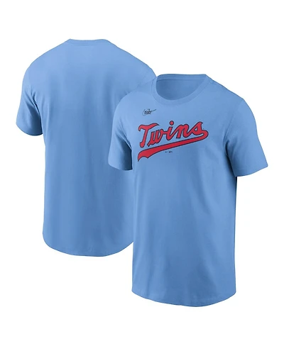 Nike Men's Light Blue Minnesota Twins Cooperstown Wordmark T-Shirt