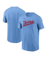 Nike Men's Light Blue Minnesota Twins Cooperstown Wordmark T-Shirt