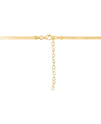 Forever Grown Diamonds Lab Grown Diamond Bezel Herringbone Collar Necklace (1/2 ct. t.w.) in 14k Gold-Plated Sterling Silver, 16" + 2" extender