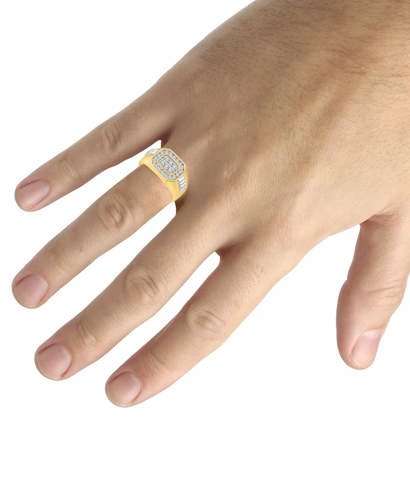 Men's Diamond Octagon Cluster Ring (1/2 ct. t.w.) in 10k Gold