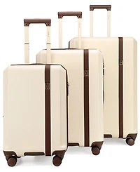 Elle Luxe Journey 3-Piece Expandable Retro Spinner Luggage Set