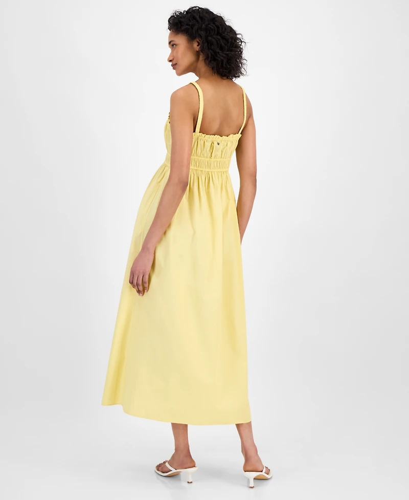 Boss Orange Women's Sweetheart-Neck Sleeveless Cotton Midi Dress