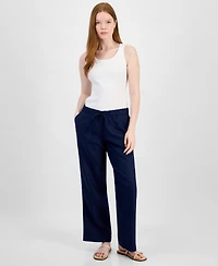 Charter Club Women's 100% Linen Drawstring Pants, Created for Macy's