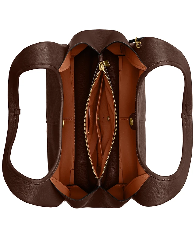 Coach Lana Medium Polished Pebbled Leather Shoulder Bag at