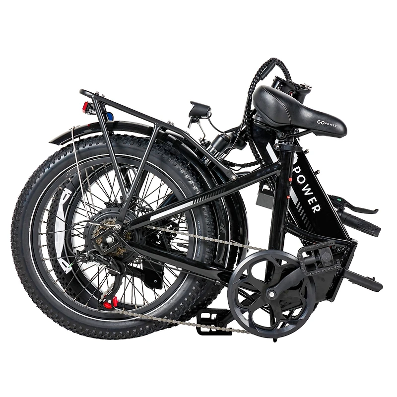 GoPowerBike GoPlus Folding Electric Bike | 20" Fat Tire eBike 500W Motor, 20mph Top Speed 45+ Mile Range, 5 Pedal-Assist Levels Removable B