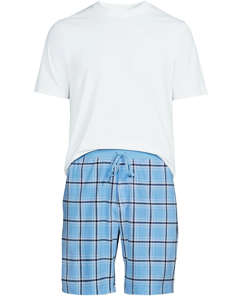 Lands' End Men's Knit Jersey Pajama Shorts Sleep Set