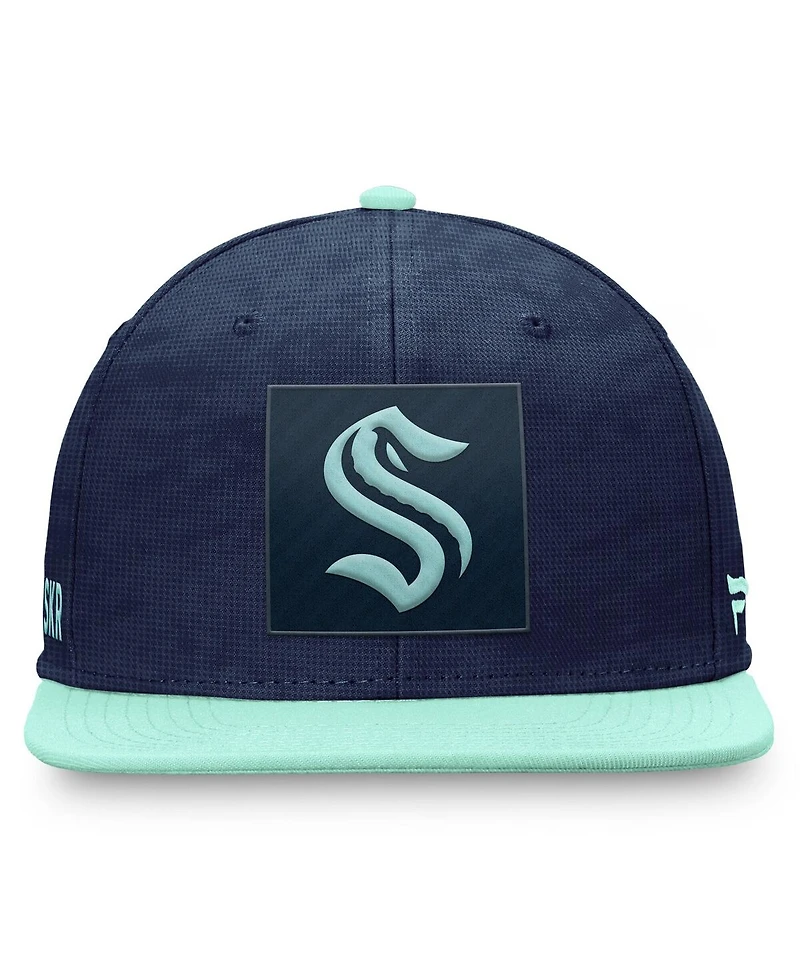 Fanatics Men's Deep Sea Blue/Light Blue Seattle Kraken Authentic Pro Rink Snapback Hat