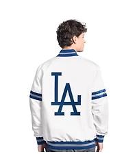 Starter Men's White Los Angeles Dodgers Cooperstown Scout Full-Snap Varsity Jacket