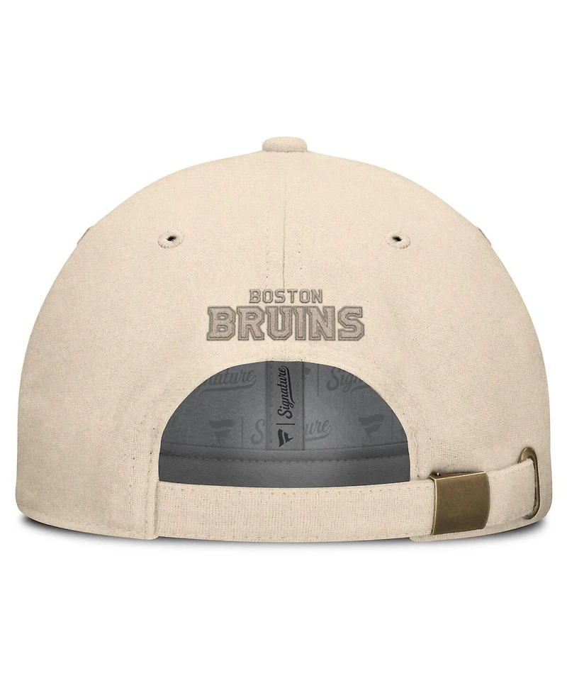 Fanatics Men's Tan Boston Bruins Front Office Canvas Adjustable Hat
