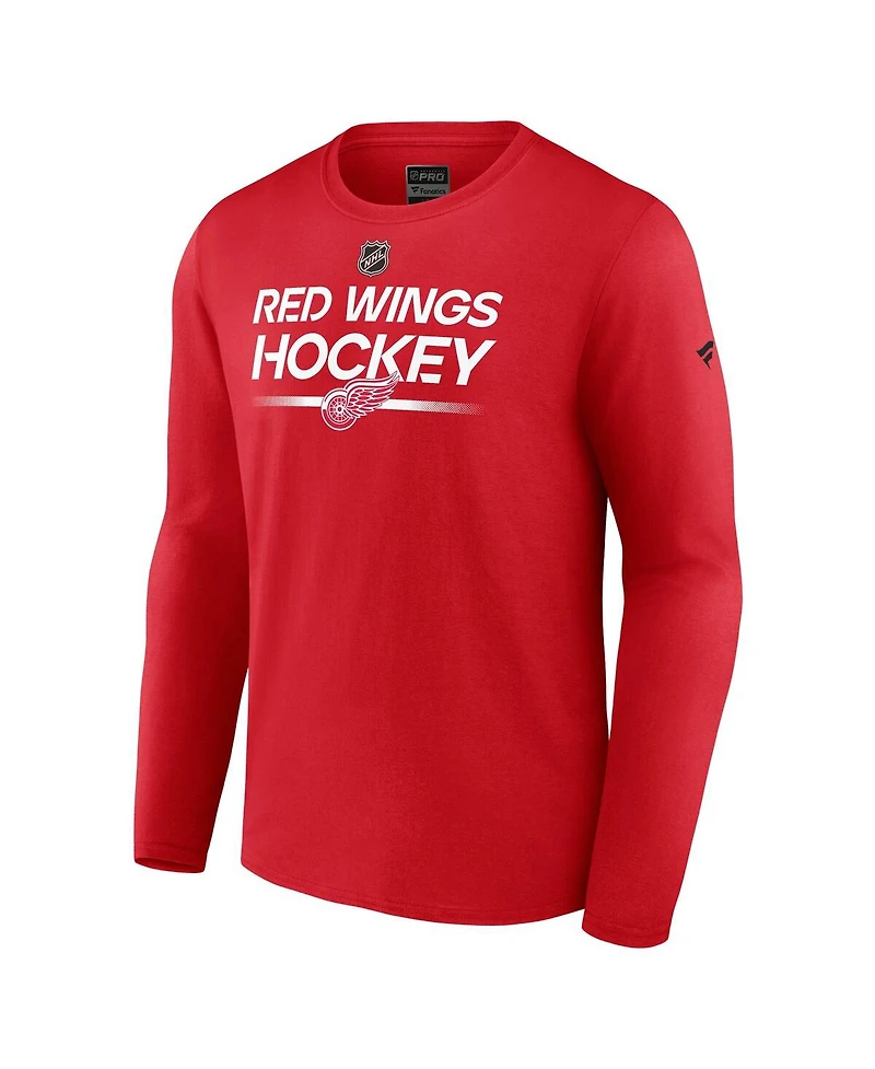 Fanatics Men's Red Detroit Red Wings Authentic Pro Primary Long Sleeve T-Shirt
