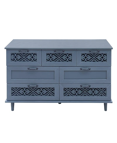 Mondawe 7 Drawer Cabinet, American Furniture, Suitable for Bedroom, Living Room, Study