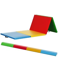 BalanceFrom Fitness All Purpose Mat with 8 Ft Balance Beam Gymnastic Set, Multi
