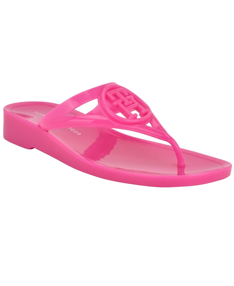 Tommy Hilfiger Women's Vedna Cutout Logo Jelly Thong Sandals