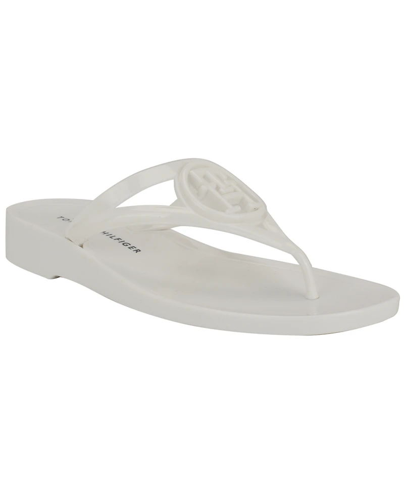 Tommy Hilfiger Women's Vedna Cutout Logo Jelly Thong Sandals