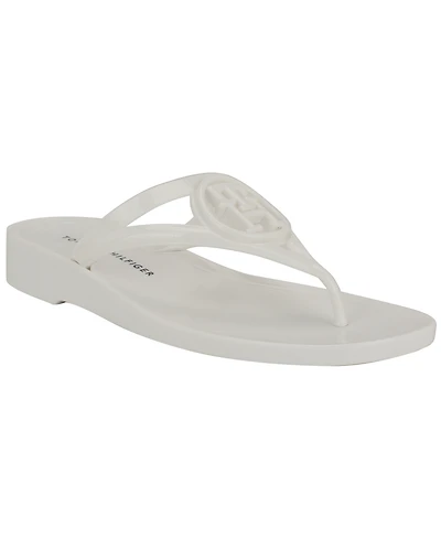Tommy Hilfiger Women's Vedna Cutout Logo Jelly Thong Sandals
