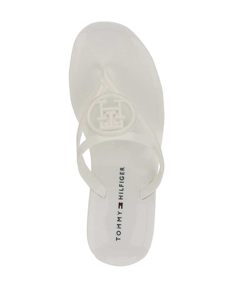 Tommy Hilfiger Women's Vedna Cutout Logo Jelly Thong Sandals