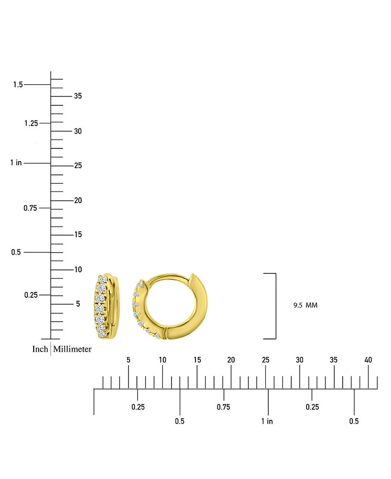 2-Pc. Set Cubic Zirconia Stud & Extra Small Hoop Earrings in 14k Gold-Plated Sterling Silver