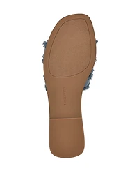 Nine West Women's Germanny Frayed Flat Slide Sandals