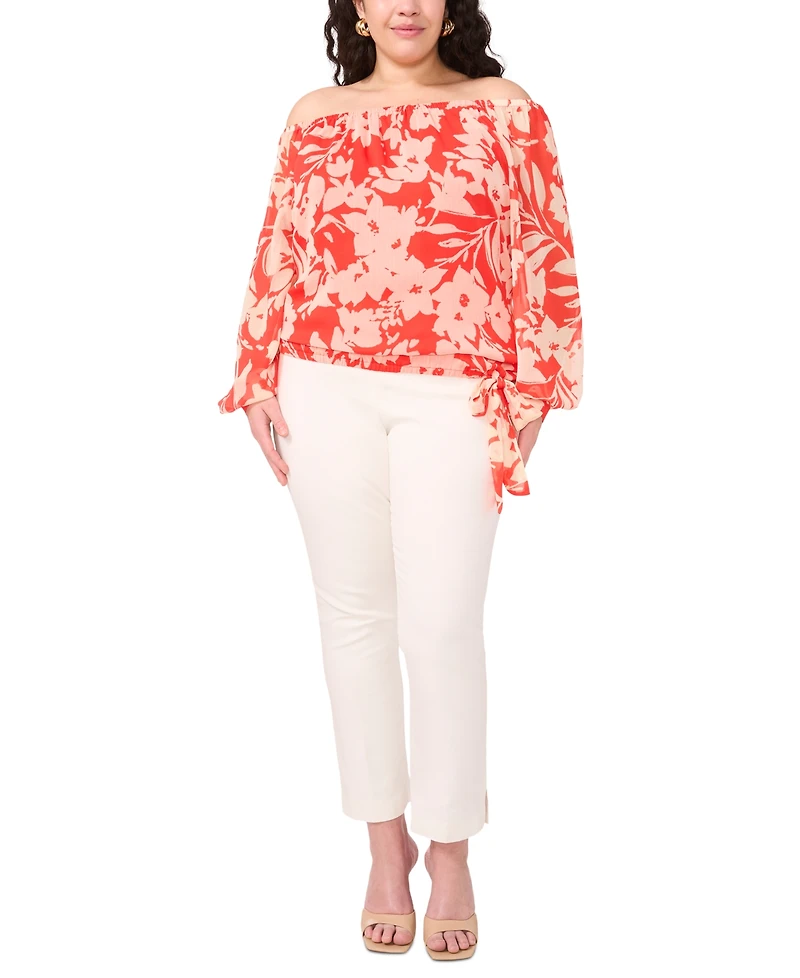 Vince Camuto Plus Off-The-Shoulder Long-Sleeve Blouse