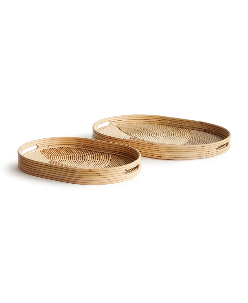 Jelani Cane Oval Decorative Trays Set of 2