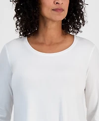 Jm Collection Women's 3/4-Sleeve Scoop Neck Top