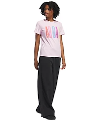 adidas Women's Cotton Multi-Color Logo Crewneck T-Shirt