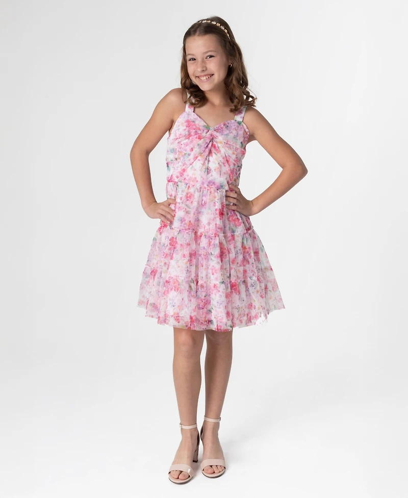 Rare Editions Big Girls Floral Mesh Social Dress