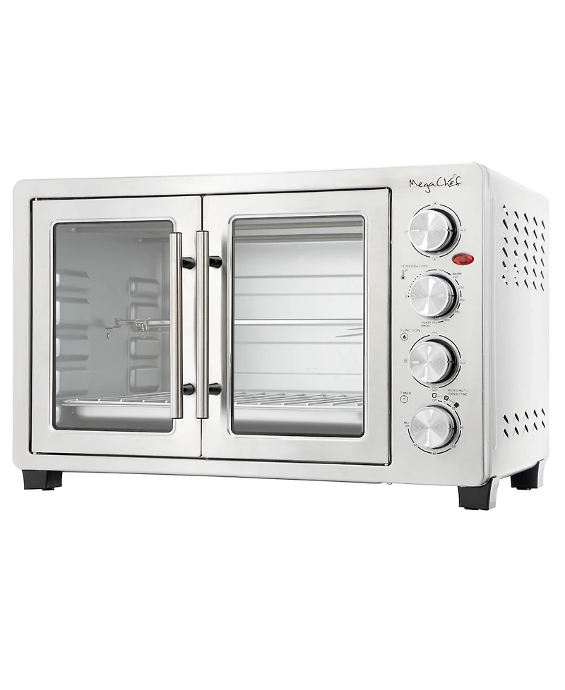 MegaChef 45 Quart Electric French Door Rotisserie Convection Counter Top Oven