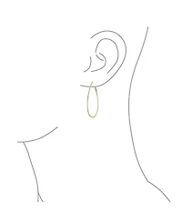 Bling Jewelry Boho Minimalist Hoop Huggie Earrings 14K Gold Plated Sterling Silver 2 Inch
