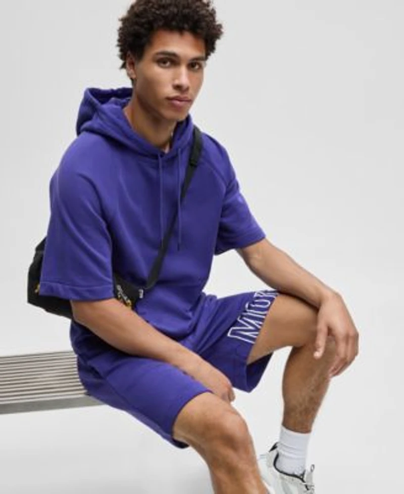 Mode Of One Mens Relaxed Fit Short Sleeve Hoodie Regular Fit Logo Print 7 French Terry Shorts Macys Exclusive