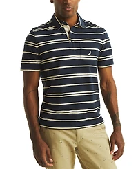 Nautica Men's Short Sleeve Striped Polo Shirt
