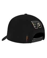 Pro Standard Men's Black Philadelphia Flyers Metallic Logo Pinch Front Adjustable Hat