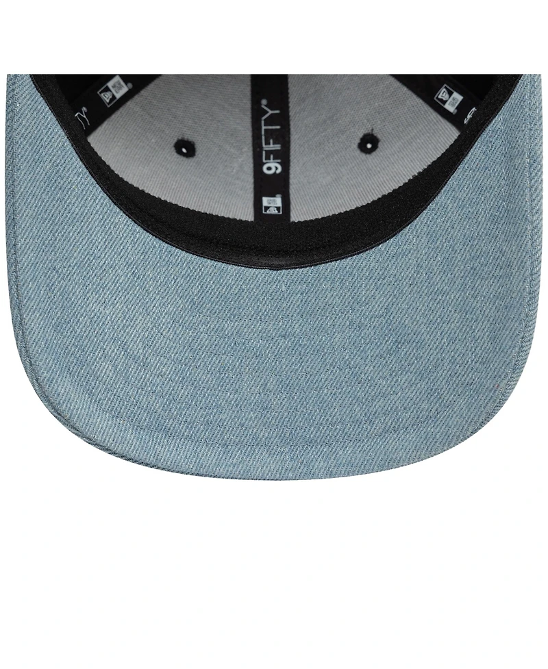 New Era Men's Black/Denim Ac Milan 9FIFTY Stretch-snap Adjustable Hat