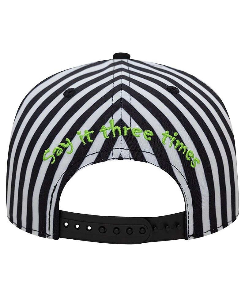 New Era Men's Black Beetlejuice Green Piping 9FORTY Adjustable Hat
