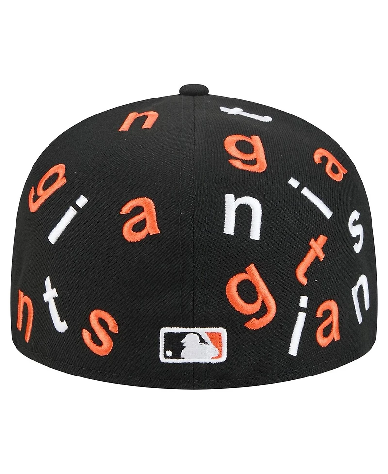 New Era Men's Black San Francisco Giants Team Confetti 59FIFTY Fitted Hat