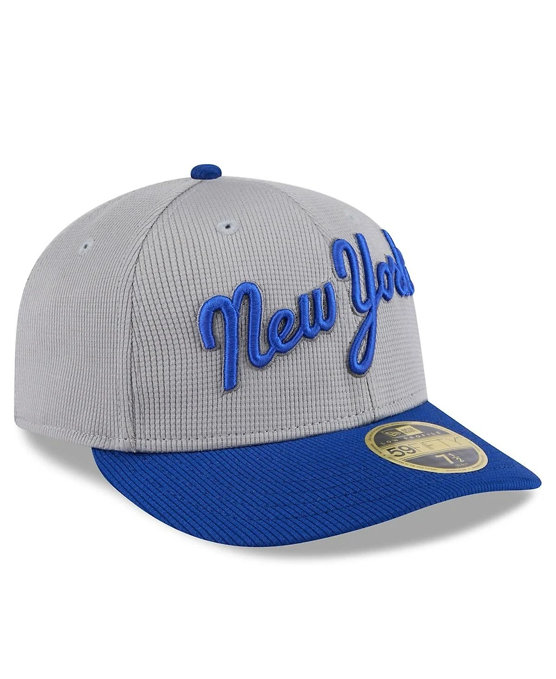 New Era Men's Gray/Royal New York Mets 2025 Batting Practice Low Profile 59FIFTY Fitted Hat