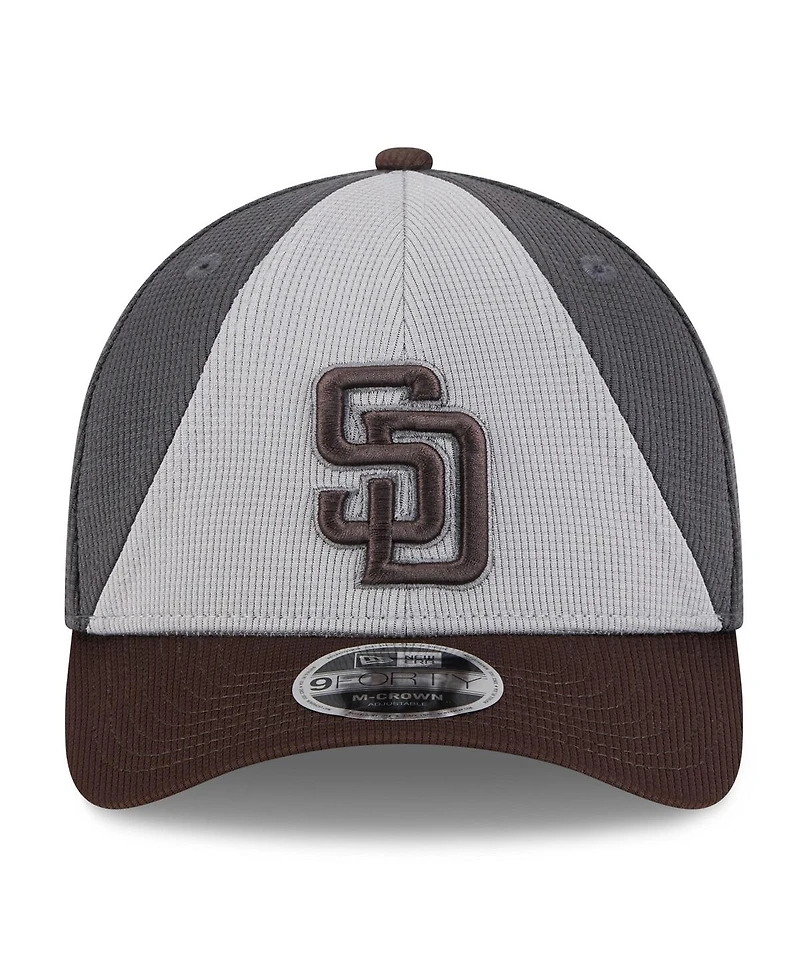 New Era Men's Gray/Brown San Diego Padres 2025 Batting Practice 9FORTY M-Crown Adjustable Hat