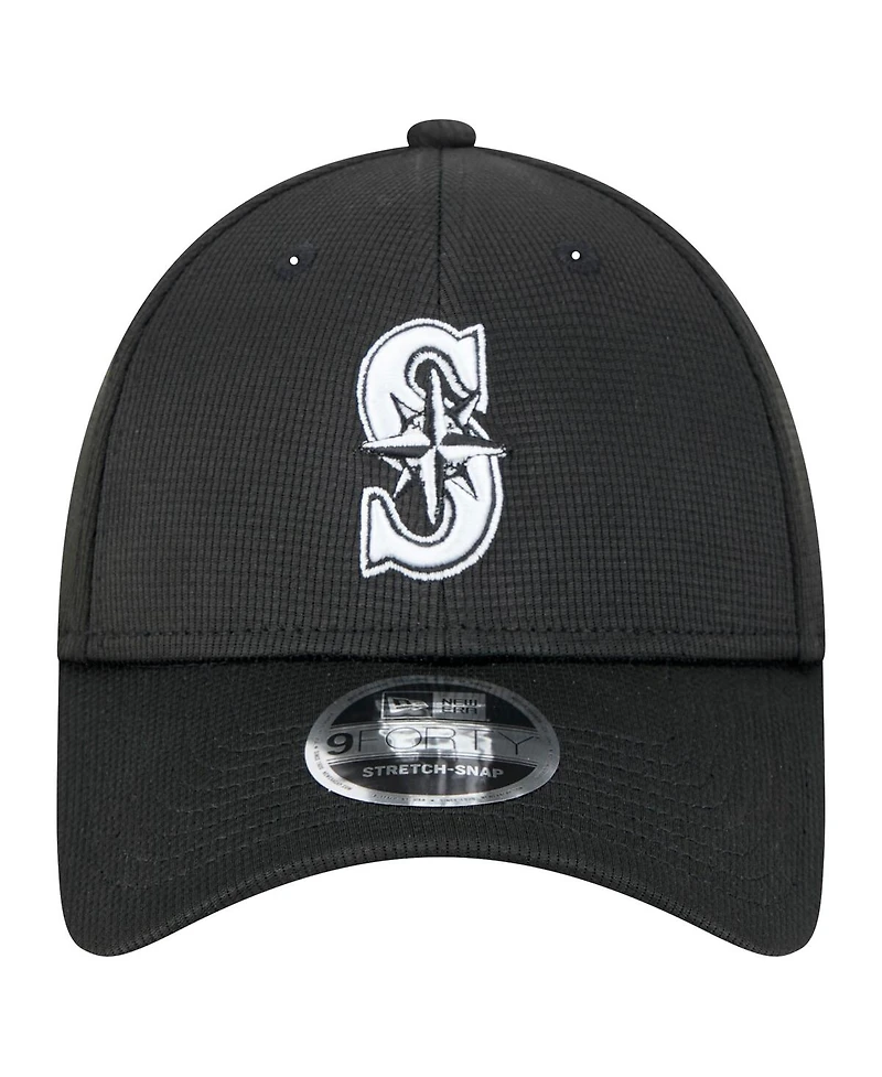 New Era Men's Black Seattle Mariners Pivot 9FORTY Adjustable Hat