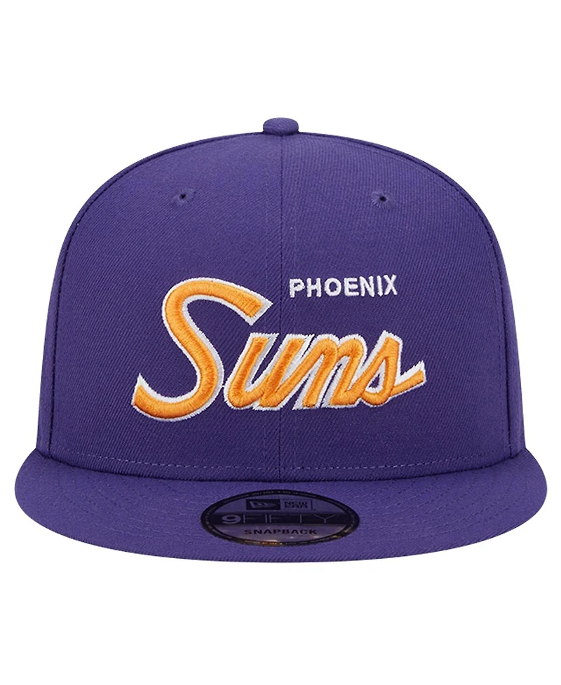 New Era Men's Purple Phoenix Suns Script Side Patch 9FIFTY Snapback Hat
