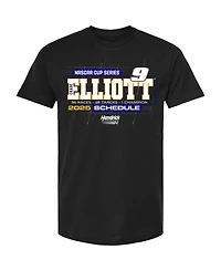 Hendrick Motorsports Team Collection Men's Black Chase Elliott 2025 Nascar Cup Series Schedule T-Shirt
