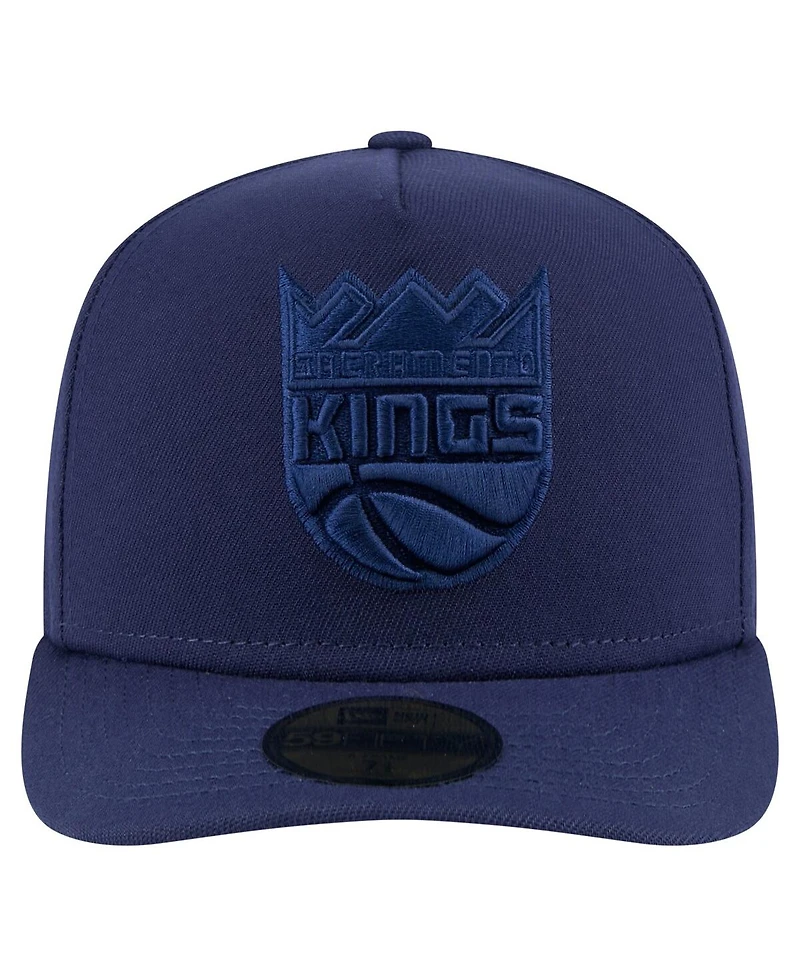 New Era Men's Navy Sacramento Kings Colorpack A-Frame Pinch Front 59FIFTY Fitted Hat