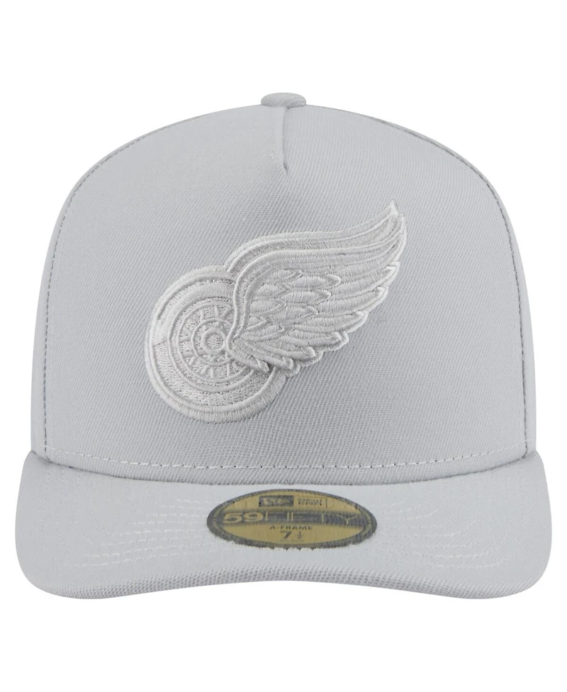 New Era Men's Gray Detroit Red Wings Color Pack A-Frame 59FIFTY Fitted Hat