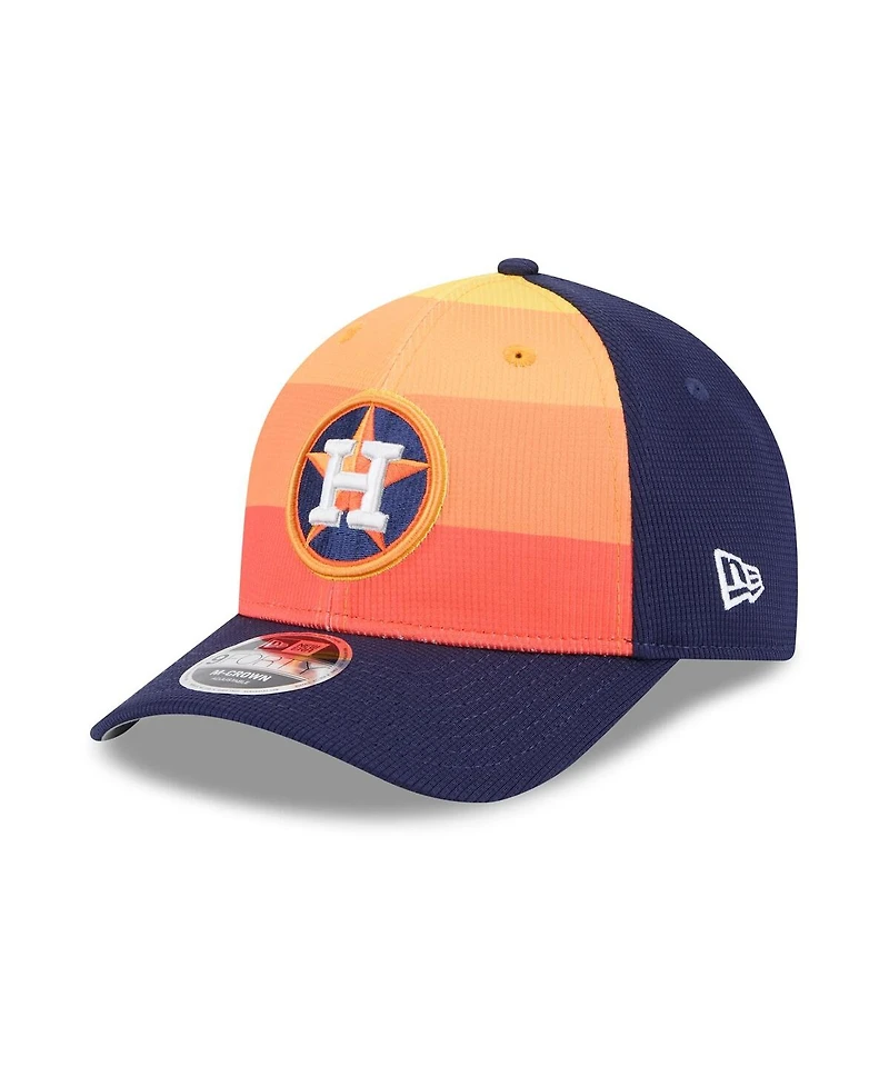 New Era Men's Navy/Orange Houston Astros 2025 Batting Practice 9FORTY M-Crown Adjustable Hat