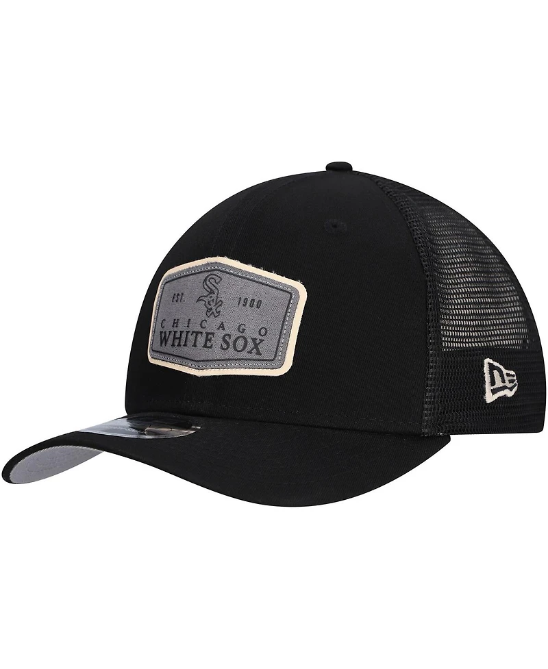 New Era Men's Black Chicago White Sox Labeled 9SEVENTY Stretch-Snap Adjustable Hat
